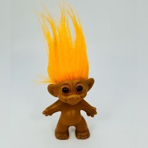 Vintage Uneeda Wishnik 3” Troll Doll with Orange hair